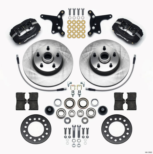 Wilwood Forged Dynalite Front Disc Brake Kit for Ford 1954-1956 with 11.28-inch Rotors and Hub Assembly