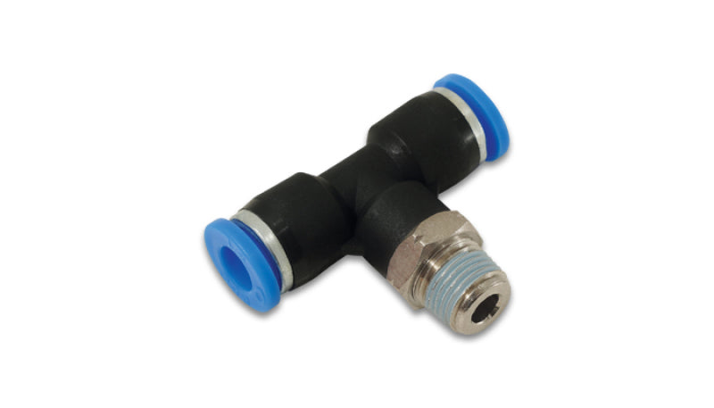 Vibrant Male Tee 1-Touch Fitting for 1/4 inch OD Tube (1/8 inch NPT) - Part #22632