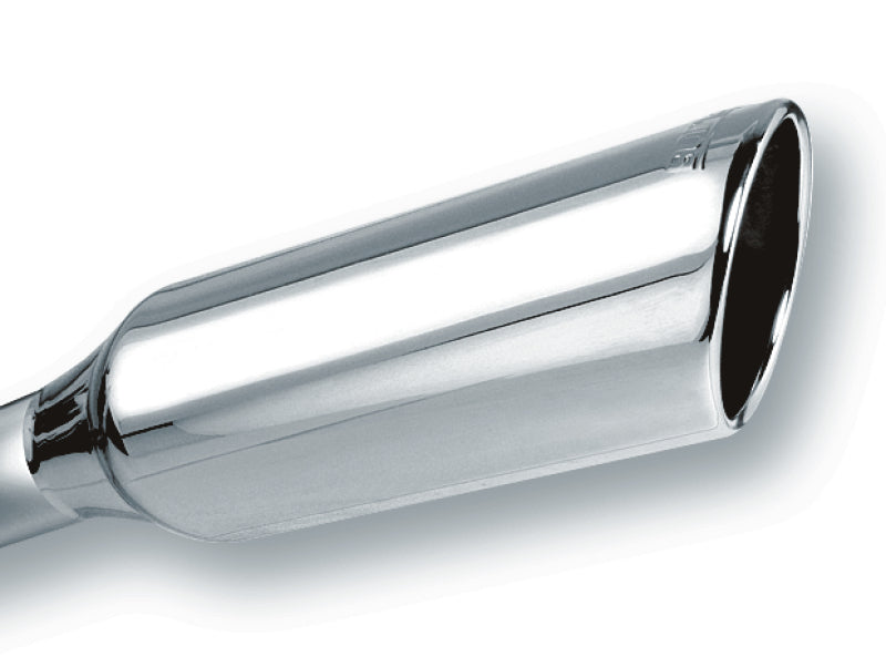 Borla 2.25-inch Inlet, 4-inch Round Rolled Angle-Cut Exhaust Tip with Embossed Logo