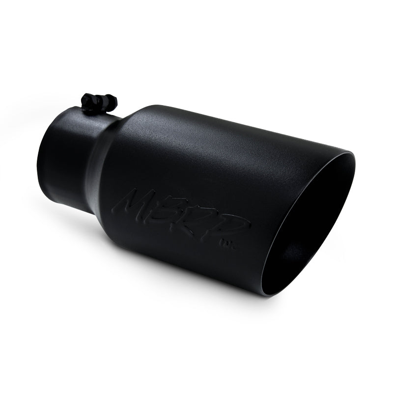 MBRP Universal Dual Wall Angled Exhaust Tip with Black Finish, 4-inch Inlet, 12-inch Length