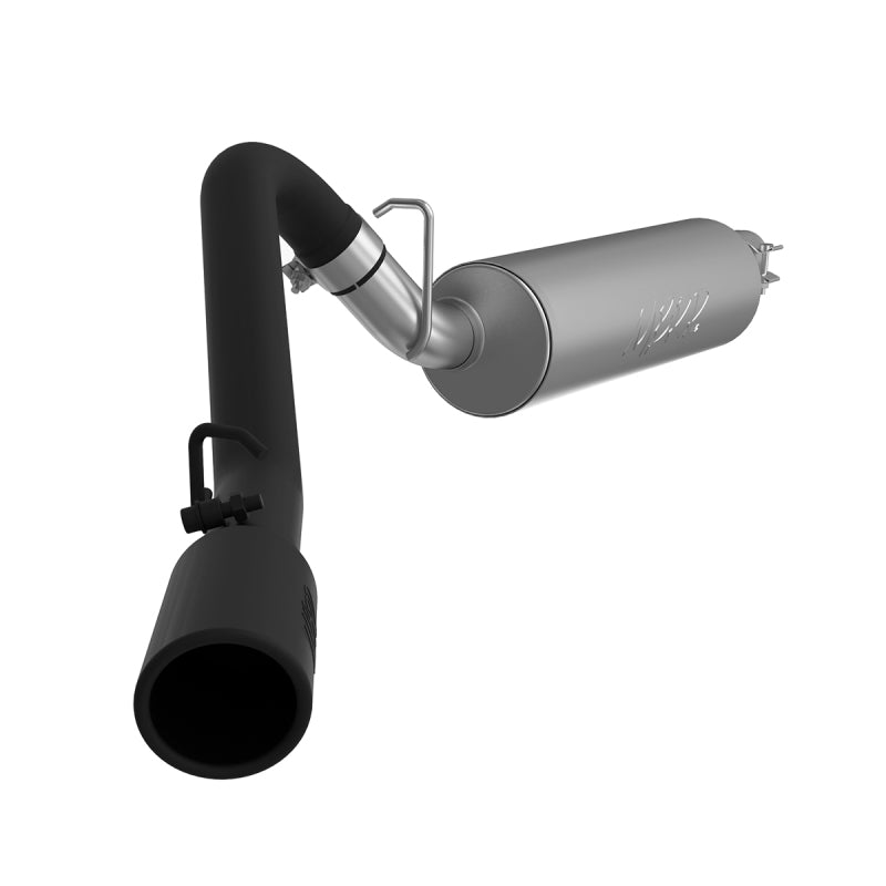 MBRP Armor BLK Series Cat Back Exhaust System for 1997-1999 Jeep Wrangler 2.5L & 4.0L - Black Coated, Single Side Exit