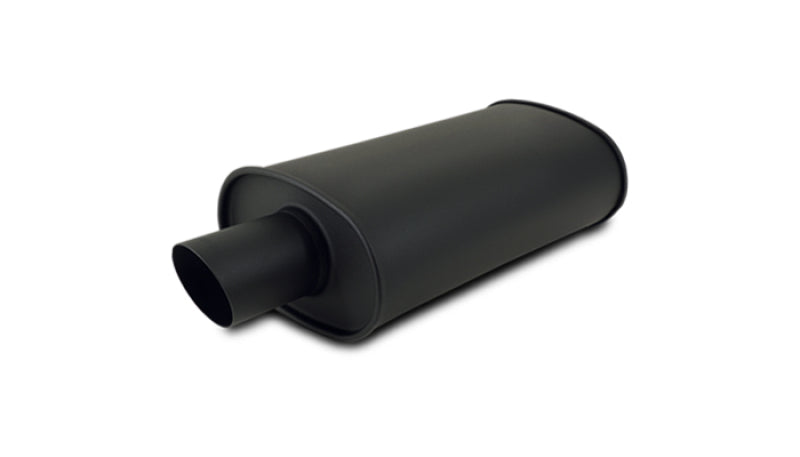 Vibrant StreetPower Flat Black Oval Muffler with Single 3-Inch Outlet - 2.25-Inch Inlet Diameter