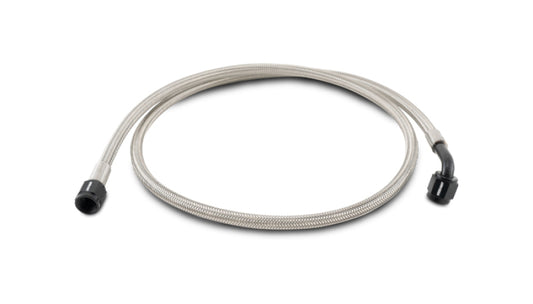 Vibrant Pre-Assembled Hose Assembly -4AN 36 Inch PTFE Lined Stainless Steel with Straight and 90-Degree Fittings