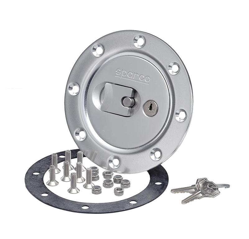 Sparco Fuel Cap Locking in Brushed Aluminum - Part Number 27004OA