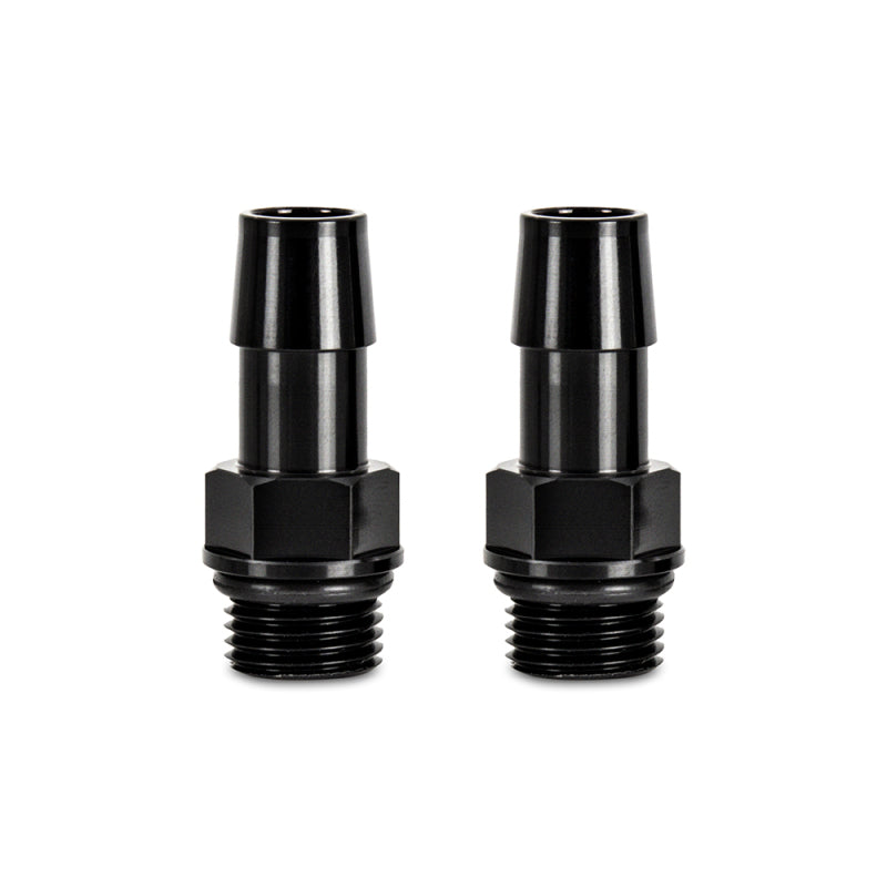 Mishimoto MMFT-M16-12BK Aluminum Fittings - 16x1.5 to 1/2-Inch Hose Barb Adapter (Pack of 2)