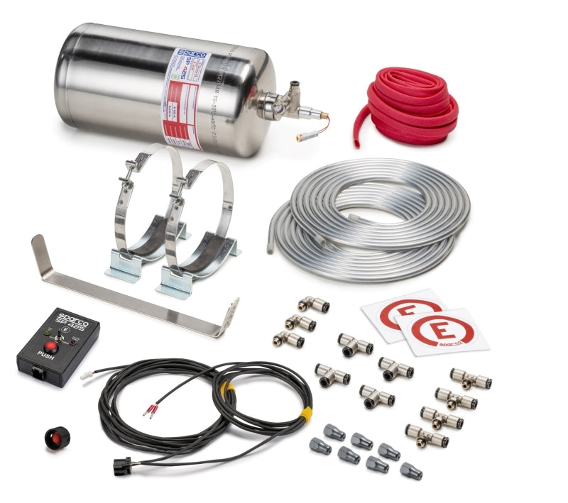 Sparco 4.25 Liter Electric Steel Fire Extinguisher System – Automotive Safety Equipment