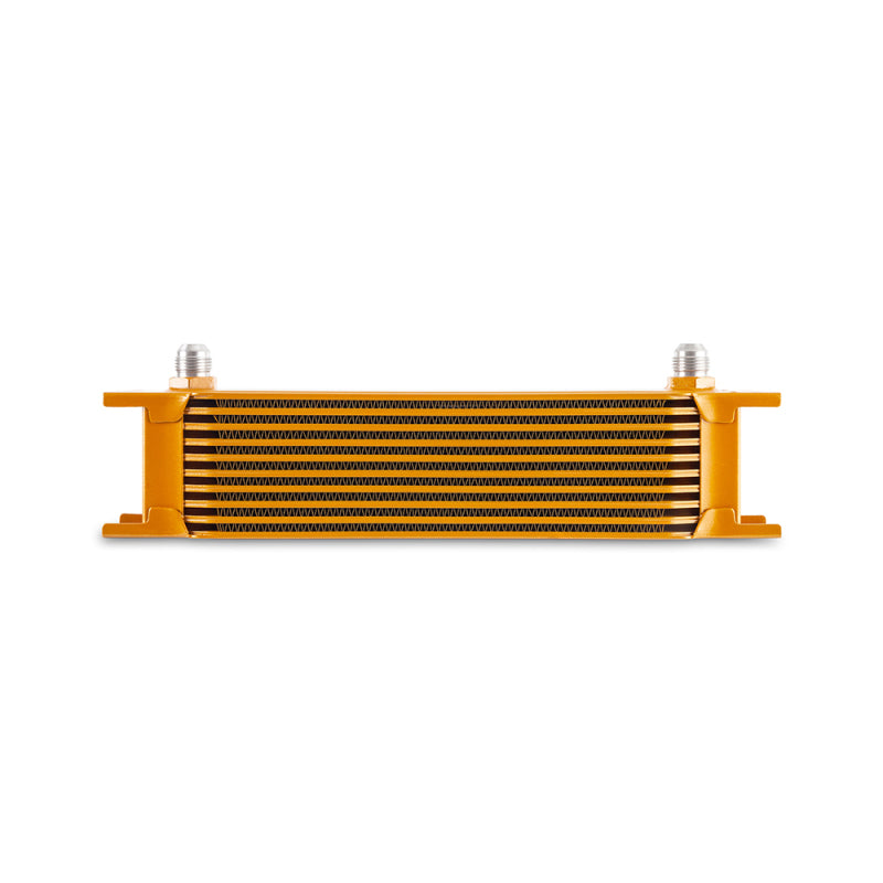Mishimoto Universal 10-Row Oil Cooler - -8AN Fittings - Gold Finish