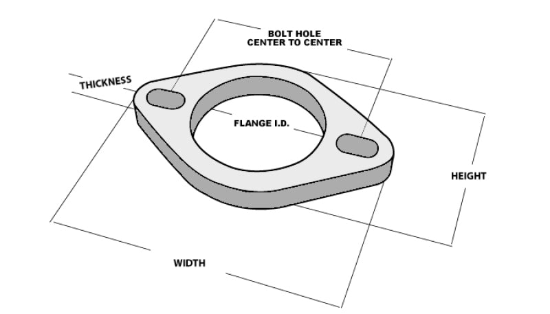 Vibrant 2-Bolt T304 Stainless Steel Exhaust Flange (2.5 Inch Inner Diameter)