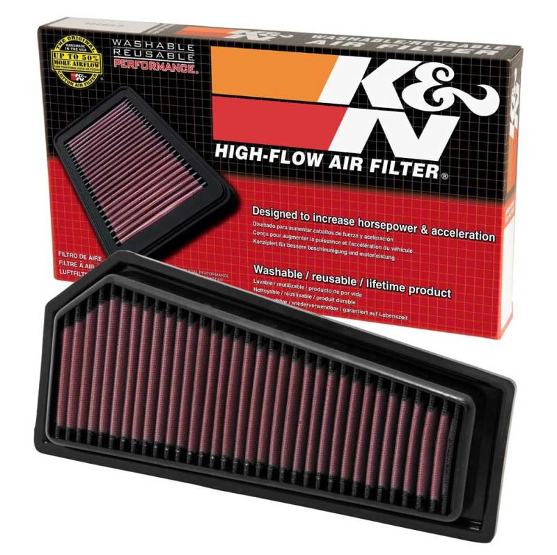 K&N Engineering 33-2965 High-Flow Reusable Air Filter for Mercedes-Benz E250 and SLK250