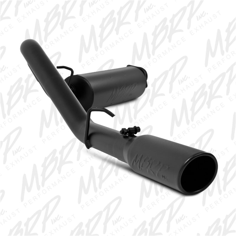 MBRP Armor BLK Series Cat Back Exhaust System for 2002-2006 Jeep Wrangler 2.5L & 4.0L - Single Side Exit, Black Powder Coated