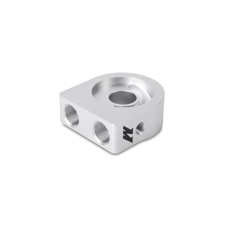 Mishimoto Silver M20 Oil Sandwich Plate - High-Flow Cooling System Adapter for Automotive Applications
