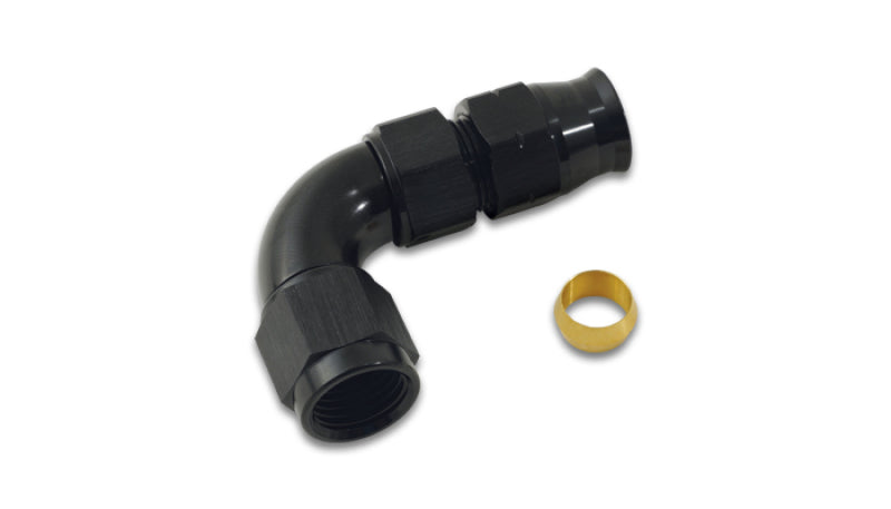 Vibrant 3/8 Inch Tube to -6AN Female 90 Degree Union Adapter Fitting with Olive Inserts