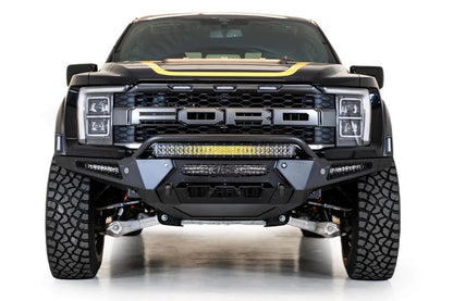 Addictive Desert Designs HoneyBadger Front Bumper with Top Hoop for Ford Raptor 2021-2023