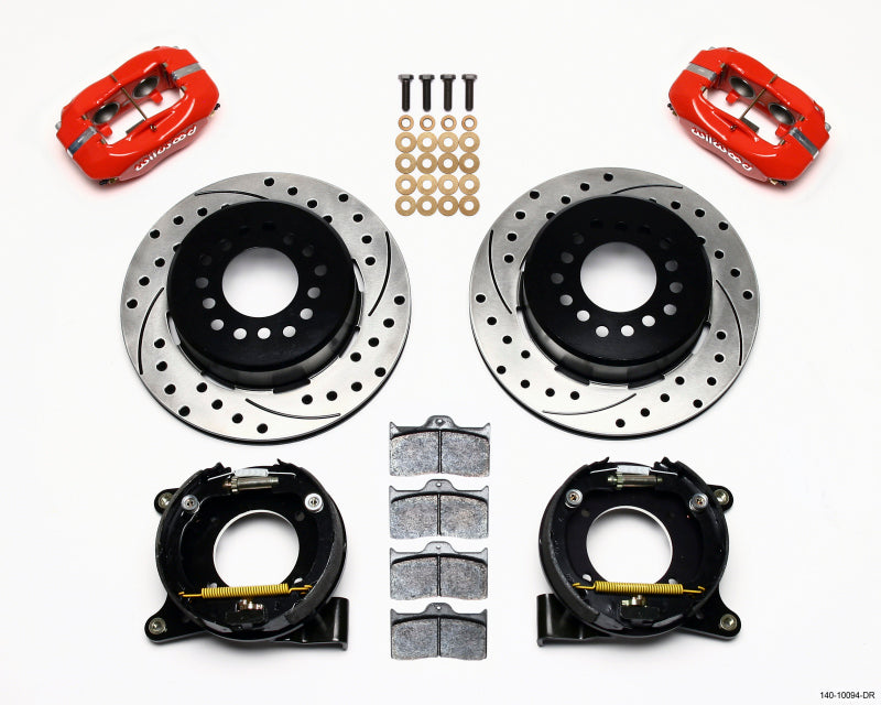 Wilwood Forged Dynalite P/S Park Brake Kit for Chevrolet C-10 and GMC C15 - 12.19" Rotors, Red Calipers