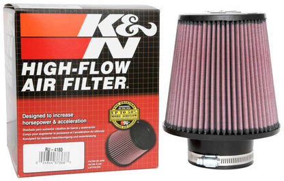 K&N Universal Clamp-On Air Filter 3 inch Flanged, 6 inch Body, 4.5 inch Top, 6 inch Height - Part Number RU-4180