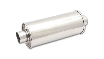 Vibrant StreetPower Round Muffler Part Number 1117 – 2.25 Inch Inlet and Outlet, 14 Inch Length