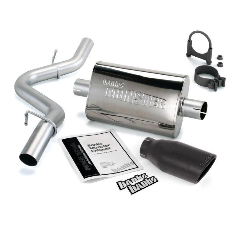 Banks Power 97-99 Jeep Wrangler 2.5/4.0L Slip-Fit Cat Monster Exhaust System with Black Tip