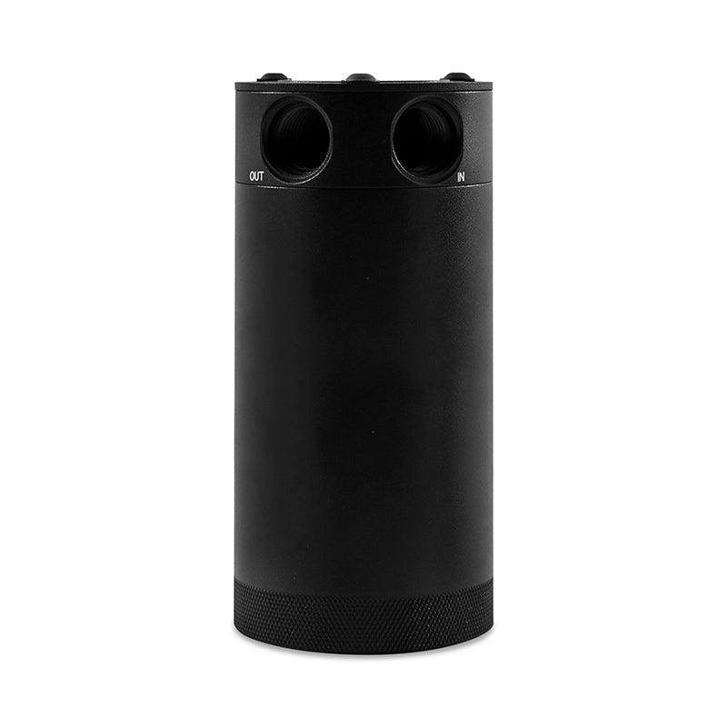 Mishimoto 2-Port XL Baffled Oil Catch Can - Black, Part Number MMBCC-CBTWO-XLBK