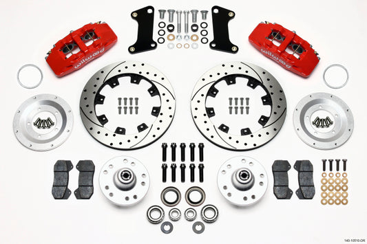 Wilwood Dynapro 6 Front Hub Kit with 12.19-inch Drilled Rotors for 1964-1974 American Muscle Cars and Vintage Rods