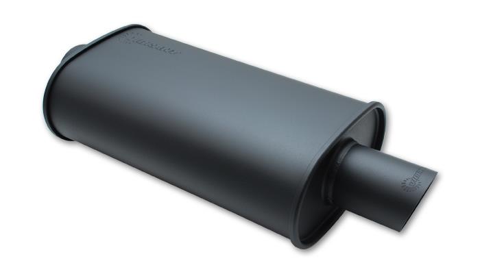 Vibrant StreetPower Flat Black Oval Muffler with Single 3-Inch Outlet - 2.25-Inch Inlet Diameter