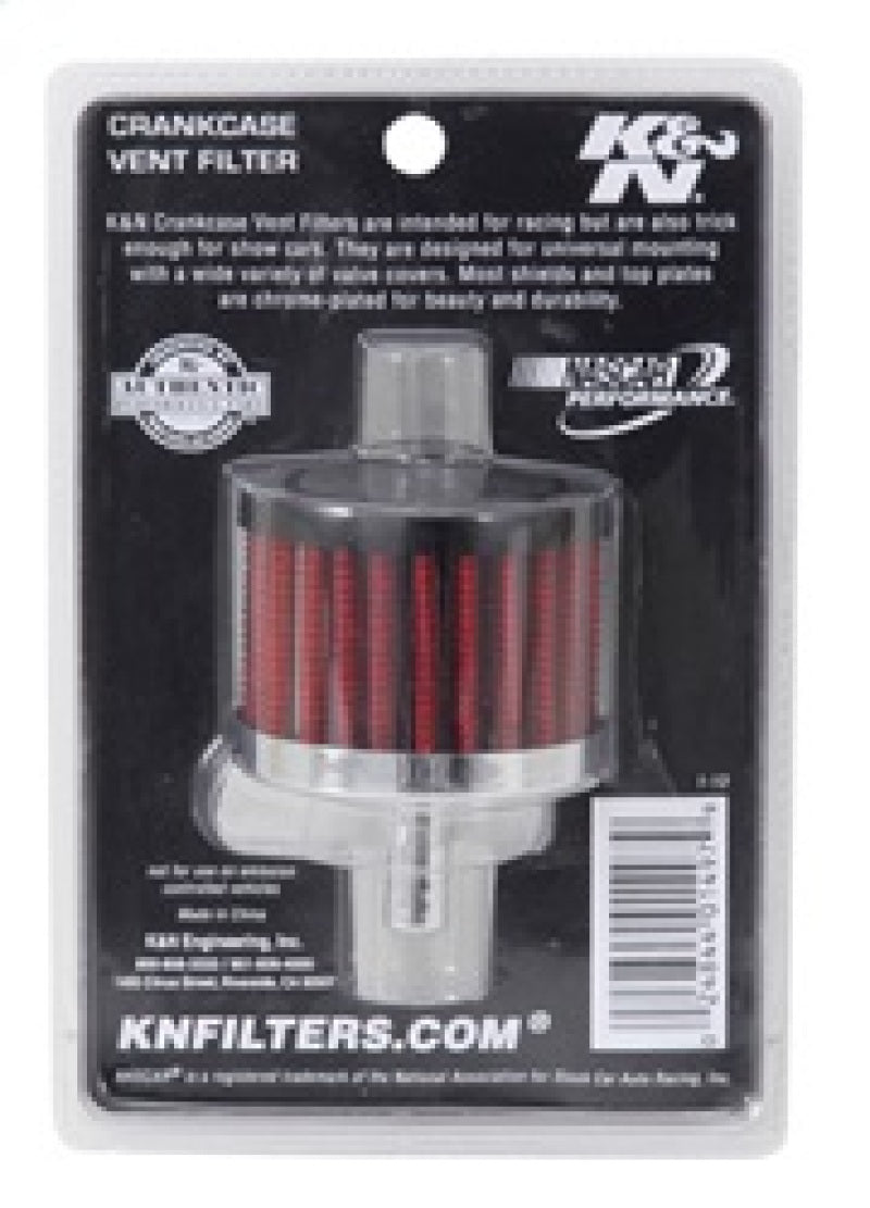 K&N Engineering 62-1000 Steel Base Crankcase Vent Filter with 3/8 Inch Tube