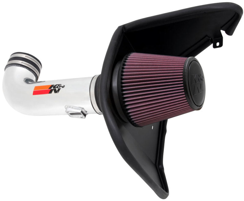 K&N Engineering 69-4519TP Cold Air Intake System for Chevrolet Camaro 6.2L V8 - Polished Typhoon Short Ram Intake