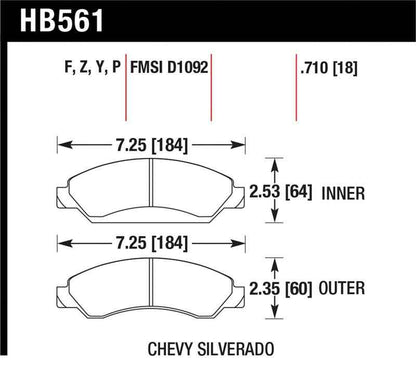Hawk 07-08 Escalade 6.2 / 07-08 Avalanche Super Duty Front Brake Pads
