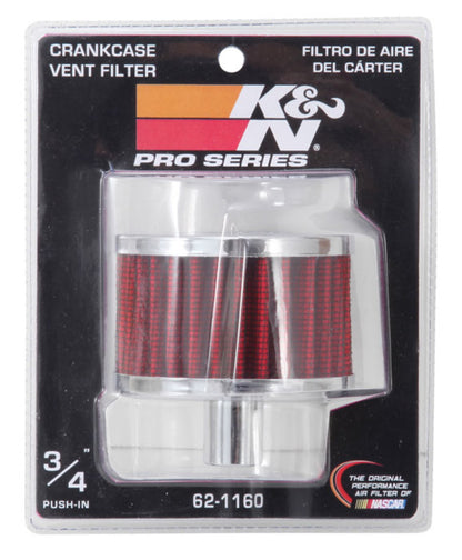 K&N Engineering 62-1160 Chrome Plated 3/4 Inch Crankcase Vent Filter for Classic and Racing Engines