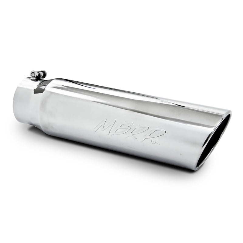 MBRP Universal 5-inch OD Angled Rolled End Exhaust Tip – T304 Stainless Steel, 4-inch Inlet, 18-inch Length