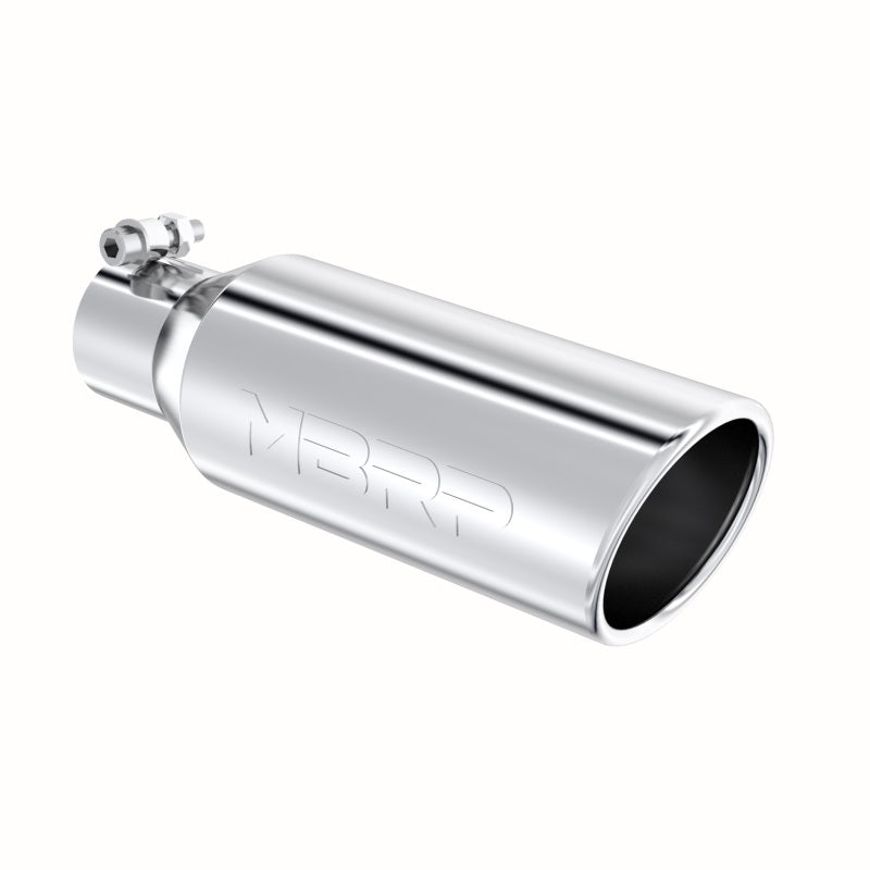 MBRP Universal 4-inch Exhaust Tip with 2.5-inch Inlet and Angled Rolled End – T304 Stainless Steel