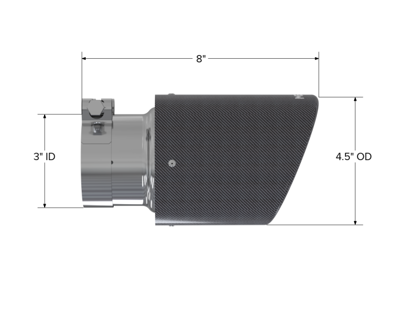 MBRP Universal Carbon Fiber Exhaust Tip 4.5 inch OD with 3 inch Inlet - Stylish Dual Wall Design