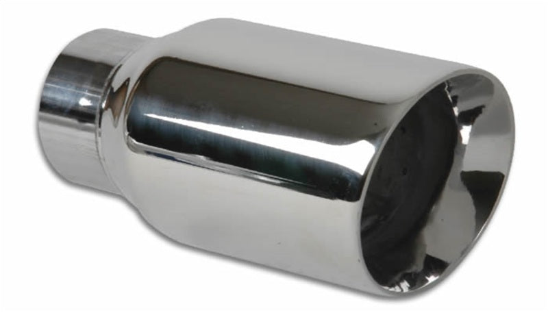 Vibrant 3-Inch Round Stainless Steel Exhaust Tip with Beveled Outlet - Model 1209