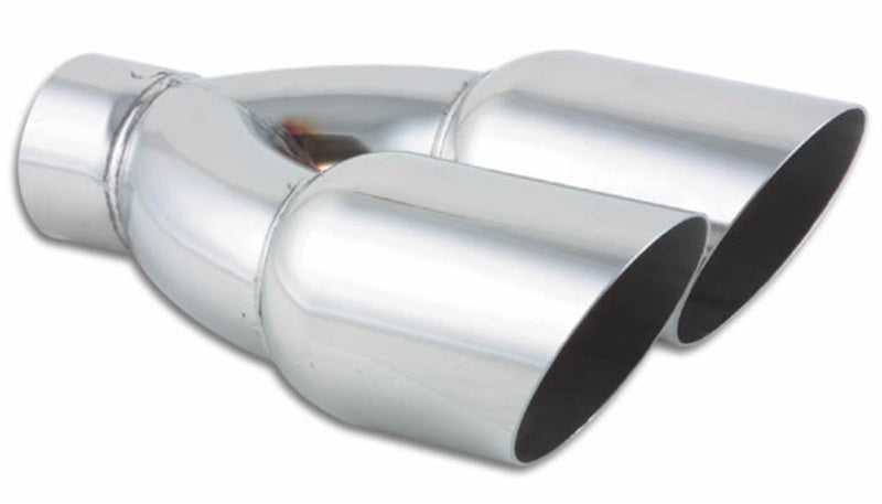 Vibrant Dual 3.5-inch Round Stainless Steel Exhaust Tip with Single Wall Angle Cut – Model 1333