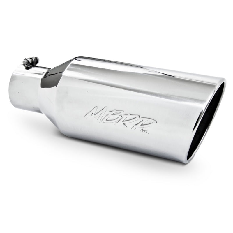 MBRP Universal 7-inch OD Rolled End Exhaust Tip - T304 Stainless Steel, 4-inch Inlet, 18-inch Length