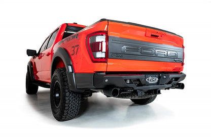 Addictive Desert Designs Stealth Fighter Raptor Rear Bumper for 2021-2023 Ford F-150, Hammer Black with Satin Black Panels