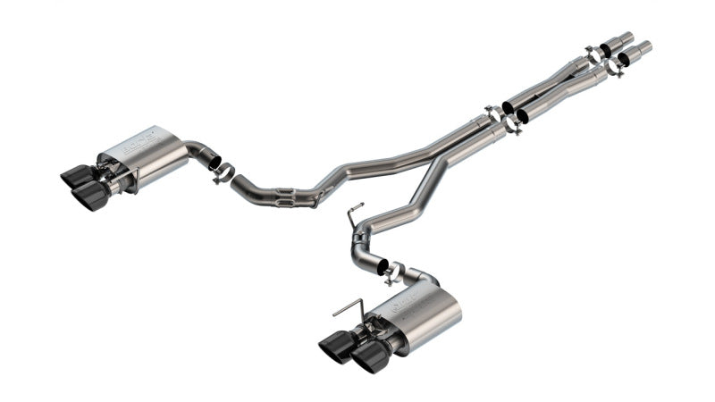 Borla ATAK Cat-Back Exhaust System for 2024 Ford Mustang Dark Horse 5.0L V8 with Black Chrome Tips