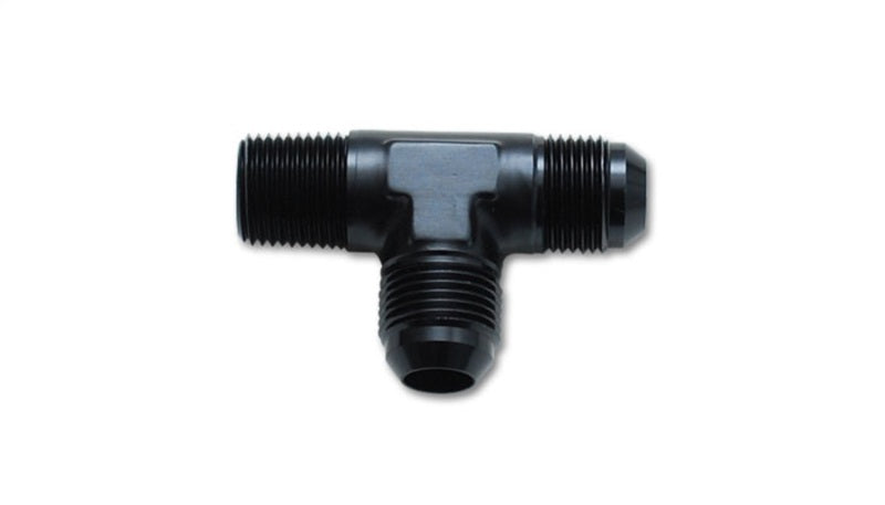 Vibrant -8AN x 3/8 inch NPT Flare to Pipe On Run Tee Adapter Fitting - Aluminum