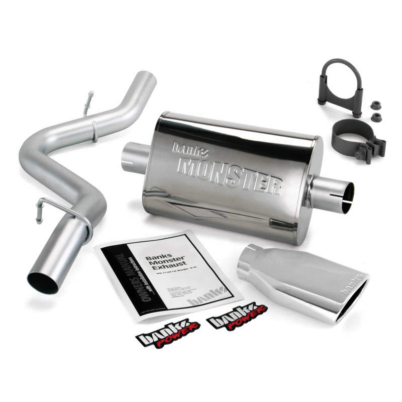 Banks Power 97-99 Jeep Wrangler 2.5/4.0L Slip Fit Cat Monster Exhaust System with Chrome Tip