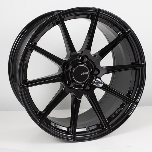 Enkei TS10 18x9.5 Inch Gloss Black Wheel with 35mm Offset and 5x114.3 Bolt Pattern