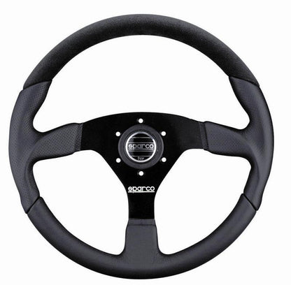 Sparco L505 Lap 5 Black Steering Wheel - Durable, Performance-Oriented Design
