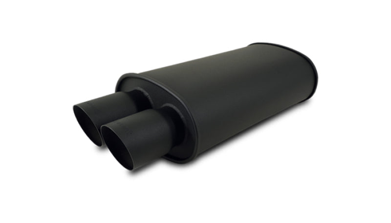 Vibrant StreetPower Flat Black Oval Muffler with Dual 3-inch Outlets – Part #1148