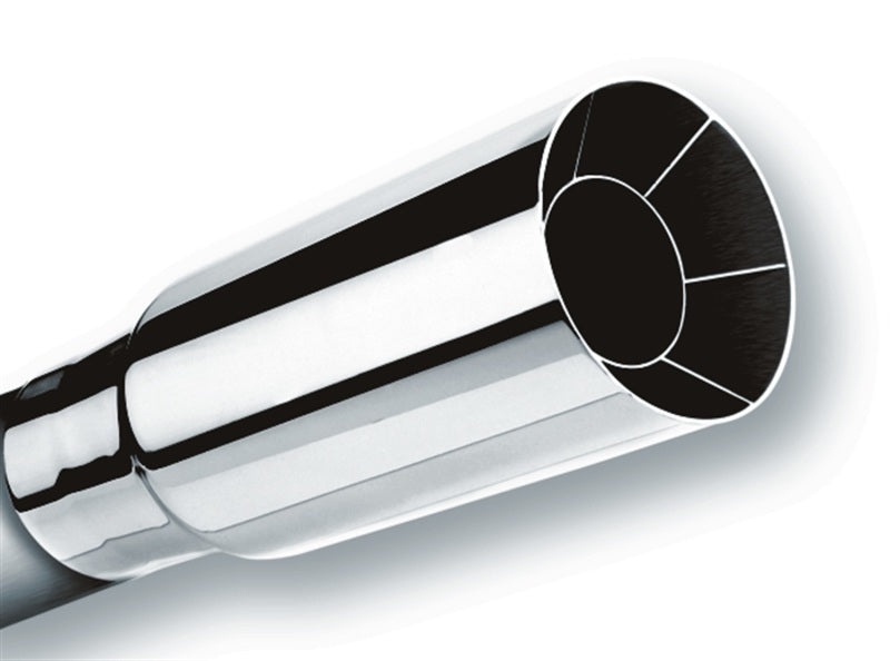 Borla Universal Polished Exhaust Tip - 2 Inch Inlet, 2.5 Inch Outlet, Round Intercooled Design