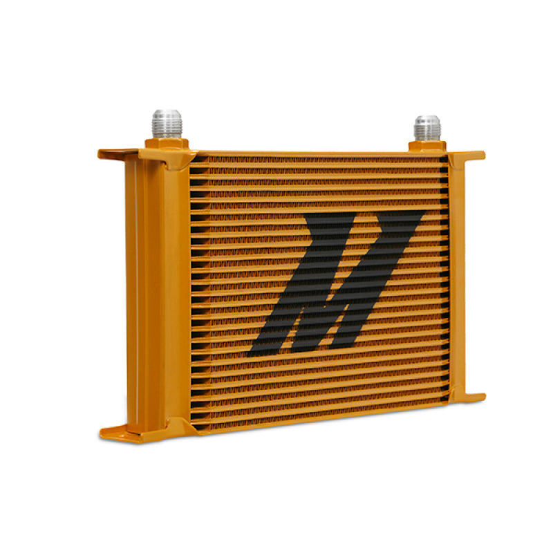 Mishimoto Universal 25-Row Oil Cooler - Gold for Mustang and Vehicle Cooling Enhancement