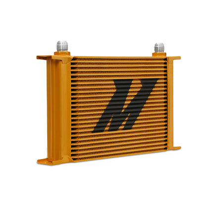 Mishimoto Universal 25-Row Oil Cooler - Gold for Mustang and Vehicle Cooling Enhancement