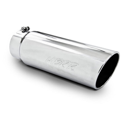 MBRP Universal 6-inch OD Angled Rolled End Exhaust Tip – T304 Stainless Steel, 5-inch Inlet, 18-inch Length