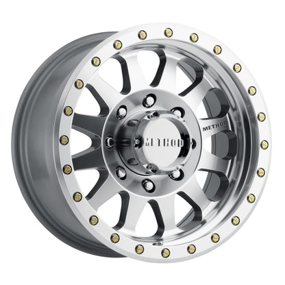 Method MR304 Double Standard 17x8.5 Inch Polished Alloy Wheel with 8x6.5 Bolt Pattern and 0mm Offset