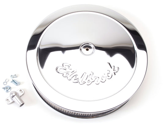 Edelbrock Part #1221 Triple Chrome Round Air Cleaner for 5-1/8" Carburetors