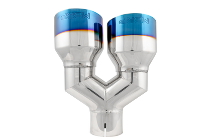 MBRP Burnt End Tip for 2.5-inch Exhaust - Dual 4-inch Outer Diameter Out, Single Wall T304 Stainless Steel, Driver Side
