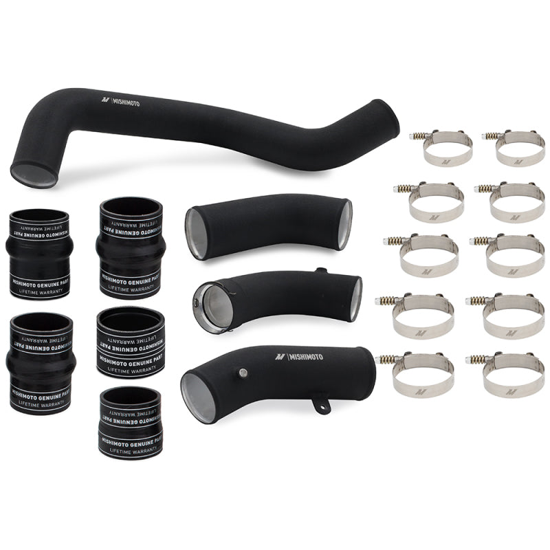 Mishimoto 2017-2019 Chevrolet/GMC 6.6L Duramax L5P Intercooler Pipe and Boot Kit - Wrinkle Black Finish