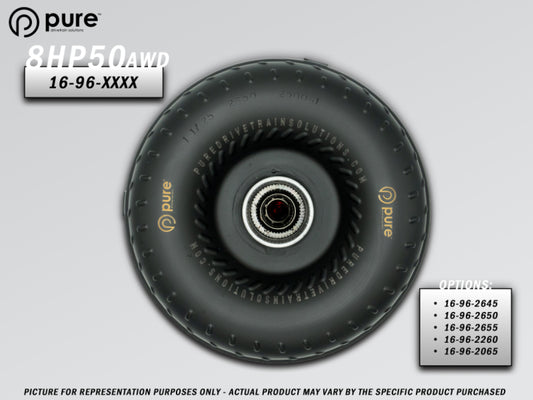 Pure Drivetrain Solutions 8HP50 High Performance Billet Race Torque Converter with 26/50 Stator for AWD Vehicles